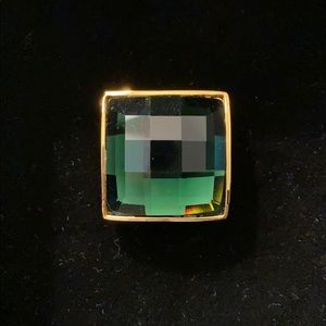 balmain x h&m emerald green crystal ring